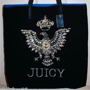 Juicy Couture Black Tote with Crystal Eagle Design